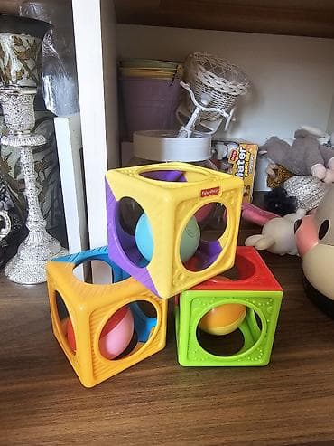 traktor oyuncaq: Fisher-Price rəngli inkişafetdirici kublar dəsti - 3 ədəd plastik — 2