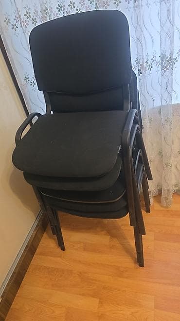 Ofis masaları: Qara rəngli ofis/konfrans stulları – 6ədəd dəst - Model: klassik — 1