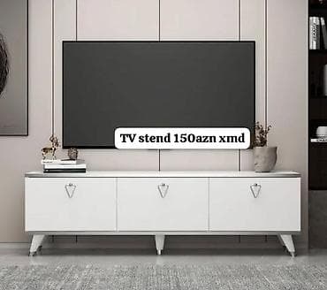 ikea mebel: TV stend – 150 AZN - Minimalist, müasir dizayn: ağ rəng, təmiz — 1