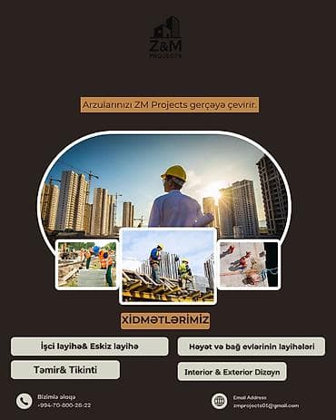 bakida usta isleri: Autocad lahiyələrin verilməsi,evlərin tikintisi və təmiri.Bina həyət — 5