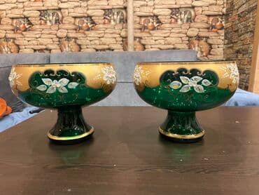 bambuk qablar: Tort və şiriniyyat qabı, rəng - Yaşıl, Şüşə — 1