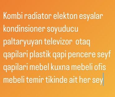 Ikinci el butun ev bag heyet ofis sokuntuye aid ne varsa aliram xais