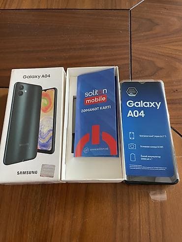 philips xenium 9@9d: Samsung Galaxy A04, 64 GB, rəng - Qara, Sənədlərlə — 2