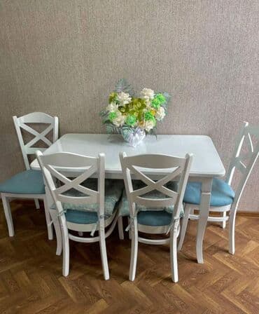 stol stul sumqayit: Mətbəx üçün, Yeni, Açılmayan, Dördbucaq masa, 4 stul — 9