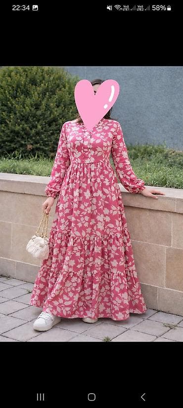 Qadın maxi don – çiçək naxışlı, uzunqol - Rəng: çəhrayı fon üzərində lalafo.az -da Qadın maxi don – çiçək naxışlı, uzunqol - Rəng: çəhrayı fon üzərində