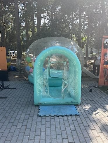 elekt: Şişmə şəffaf “bubble” oyun evi - Dairəvi, şəffaf PVC kubba və sərt — 3