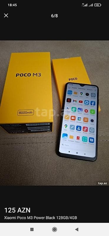 xiaomi poco m3 qiyməti: Poco M3, 128 GB, rəng - Qara, Sensor — 6