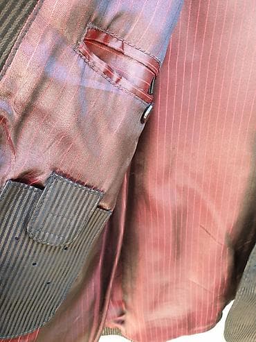 dəri pencək: Kişi kostyum gödəkçəsi – incə zolaqlı, tünd qəhvəyi/şokolad rəngi - — 6