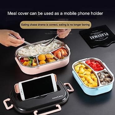 Paslanmayan poladdan (SUS304) bölməli yemək qabı – “Lunch Box” — 7