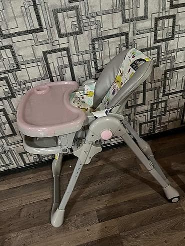 коляски анекс бу: Uşaq üçün yemək stulu - Rəng: boz-krem gövdə, açıq çəhrayı çıxarılan — 2