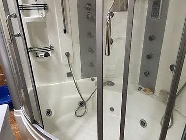 Hidromassajlı duş-kabina/SPA künc sistemi - Künc tipli, şüşə sürgülü