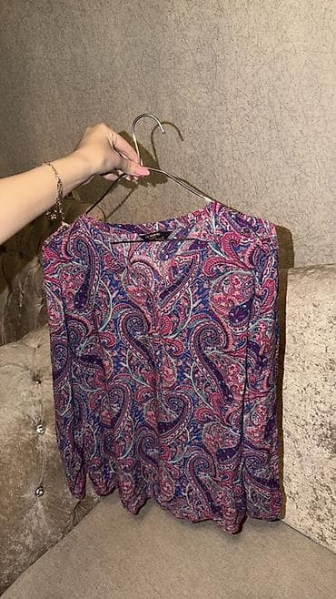 yun şal: Qadın bluzası – paisley naxışlı, uzunqollu - Rənglər: mavi — 2