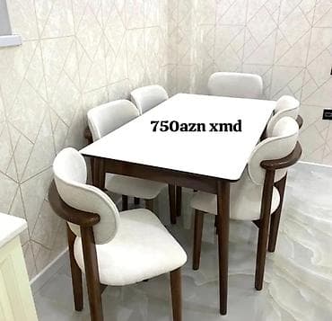 Mətbəx üçün, Açılmayan, Dördbucaq masa, 6 stul lalafo.az -da Mətbəx üçün, Açılmayan, Dördbucaq masa, 6 stul