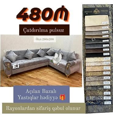 Künc divan, Yeni, Açılan, Bazalı, Parça, Pulsuz çatdırılma