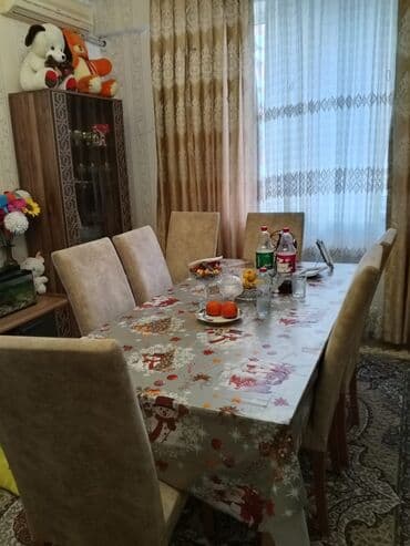 Masalar: Qonaq otağı üçün, Açılmayan, Dördbucaq masa, 6 stul — 3