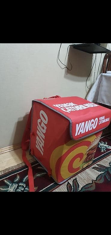 Popkorn aparatları: Yango “Yemək Çatdırılması” üçün termo çanta - Salam kuryer çantası — 2