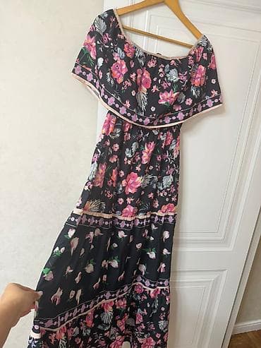 hw8 max: Uzun çiçəkli yay donu - Stil: Bohem/romantik uzun maxi don - Rəng və — 2