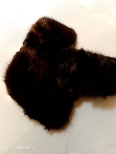 Jiletlər: Kiş,i qadın üçün xəz beret/şlyapa - Material: təbii tünd qəhvəyi xəz — 8