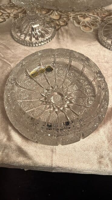 yuxuda qab qaşıq yumaq: Kristal süfrə dəsti - Zərif naxışlı, kəsim ornamentli iri kristal — 22