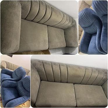 İşlənmiş, Divan, 2 kreslo, Bazasız, Açılmayan — 1