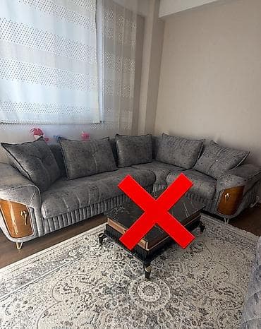 divan satisi: Künc divan, İşlənmiş, Açılan, Bazalı, Vеlur parça, Çatdırılma yoxdur — 1