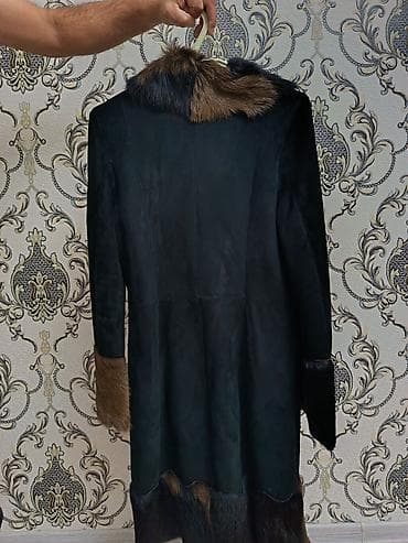 Qadın uzun dərili/qoyun dərisi palto - Rəng: Qara - Material: Zərif — 1