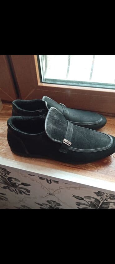 синие мужские мокасины: Məhsul: Kişi mokasinləri - Rəng: Qara - Üst material: Süet görünüşlü — 1