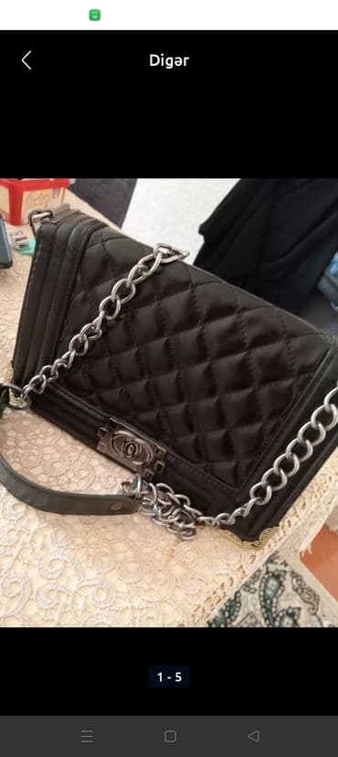 adidas dəstləri: Qara rəngli çantalar dəsti 1) Zəncirli çiyin çantası - Material — 3