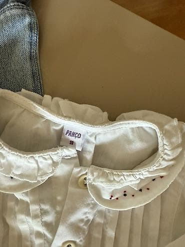 usag ucun: Uşaq geyim dəsti - Cins şalvar: H&M, ölçü EUR 104 (US 4T). Açıq — 3