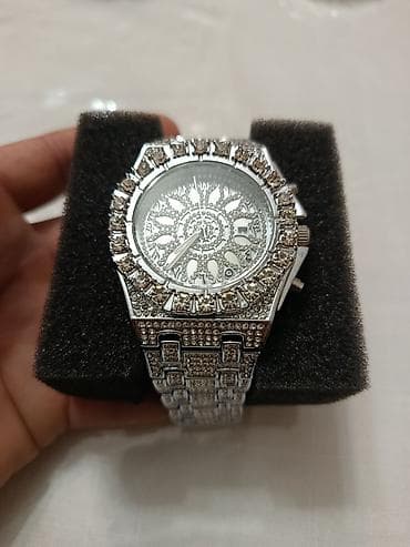 Смарт часы: Zərgər üslubunda kişi qol saatı - Rəng: gümüşü - Korpus: çoxguşəli — 1