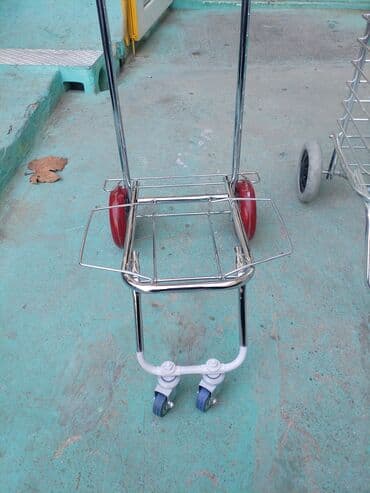 alışveriş arabaları: TEZE üc təkərli metal alış-veriş arabası - Material: parlaq xrom — 5