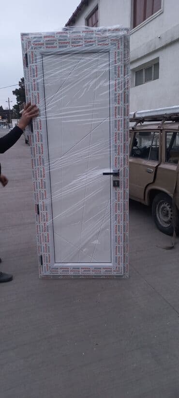 plastik qapılar: Yeni Plastik qapı 80x200 sm Zamok və çərçivə ilə, Zəmanətli, Pulsuz quraşdırma, Pulsuz çatdırılma, Rayonlara çatdırılma — 7