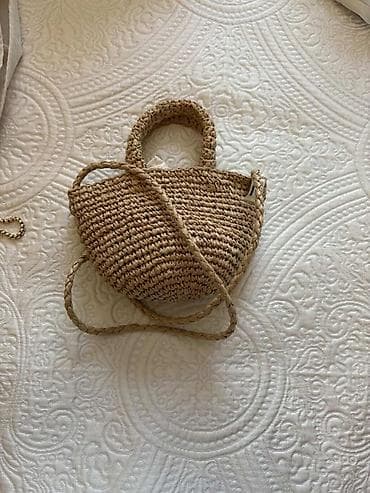 piknik çantası: Zara kids.Toxunma saman effektli mini çanta - Material: Təbii lifdən — 2