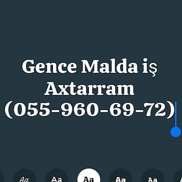 Gəncə, Malda ərazisində iş axtarışı xidməti. Axtarılan iş: - Gəncə
