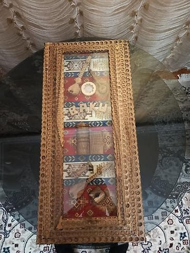 pullar: Əl işı ağac nərd dəsti – Baku temalı vitrin qutuda - Material: təbii — 1
