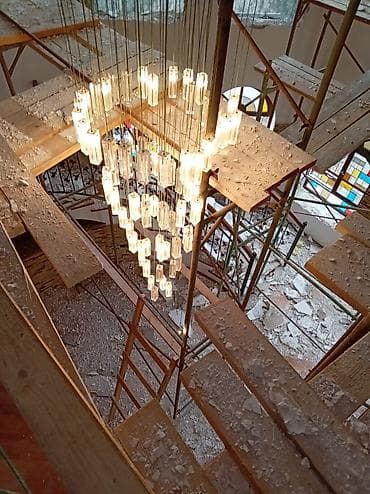 lan: Led Çılçıraq, 4 və daha çox lampa, Şüşə — 1