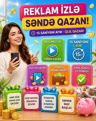 Buyurun qazanmaq bu qədər asan olmamışdır✅Xidmət: Reklam izlə – qazan