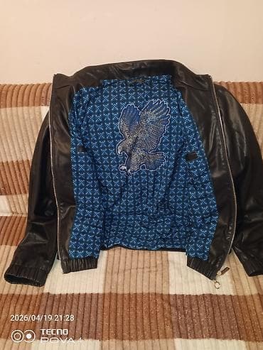 koja pencək: Kişi dərisi görünümlü goy gödəkçə temiz turk mali deri godekcedi — 1