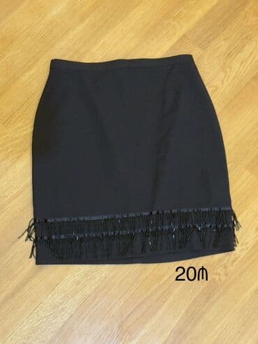 юбки солнце клеш: Мини Юбка, Джинс, M — 4