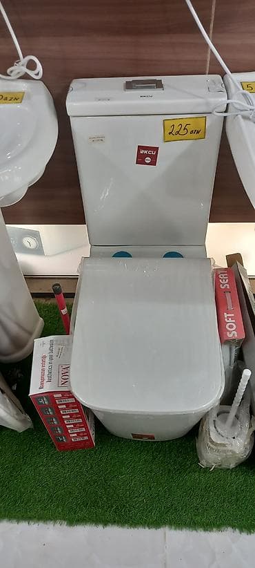 Tualet komplekti – KCU markası - Döşəməüstü keramika tualet + üst su