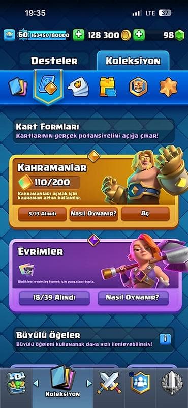 qızıl sikkə: Clash Royale hesabı – yüksək səviyyəli oyun profili - Kral səviyyəsi — 3