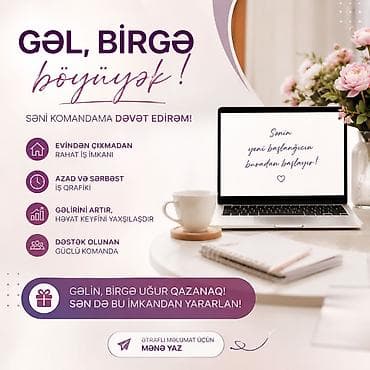 Uzaqdan işləmə imkanı – komandaya qoşulmaq fürsəti Təsvir: - Evdən lalafo.az -da Uzaqdan işləmə imkanı – komandaya qoşulmaq fürsəti Təsvir: - Evdən