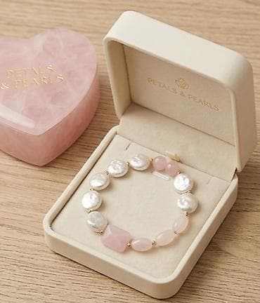 Çantalar: Mirvari imitasiya və təbii çəhrayı kvarsdan hazırlanmış elastik — 3