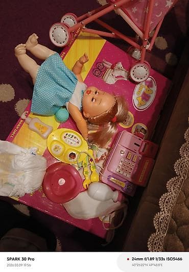 Uşaq oyun dəsti – bebek və aksesuarlar - Bebek kukla: açıq rəng