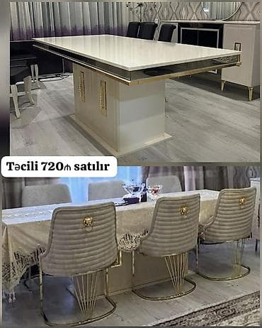 Qonaq otağı üçün, İşlənmiş, Kvadrat masa, 6 stul — 1