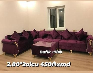 oturacaq: Künc divan – 2.80 × 2.0 ölçü - Yumşaq, rahat oturacaq və arxa hissə — 3