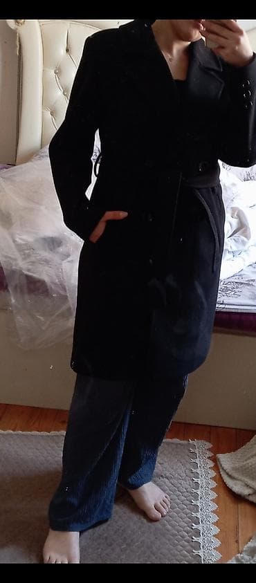 Личные вещи: Пальто, Zara, XL, цвет - Черный — 2