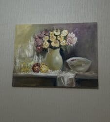 1-ci şəkil-Əl işi yağlı boya tablo – Kətan üzərində.Tam orijinaldır.Ev