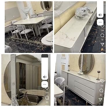 ucuz mətbəx mebelləri: Qonaq otağı üçün, Açılmayan, Oval masa, 6 stul — 1