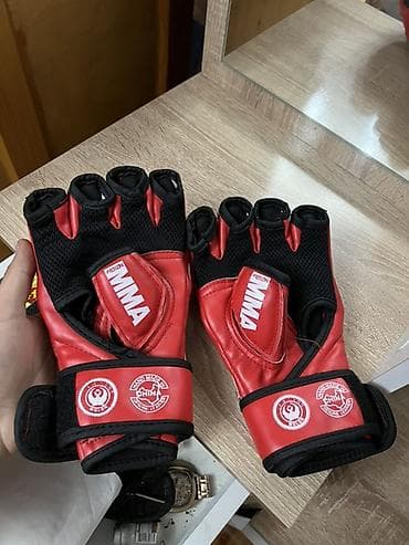 idman trenajoru: MMA döyüş əlcəkləri – VILON brendi - Rəng: qırmızı/qarayla kombinə - — 3